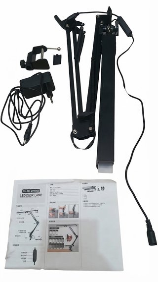 Lâmpada LED Mesa Braço Ajustável e Grampo