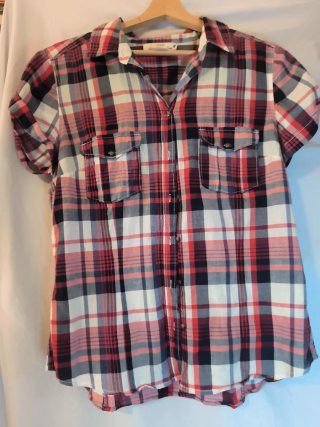 Camisa H&M cuadros manga corta mujer Talla L