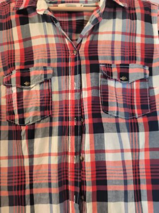 Camisa H&M cuadros manga corta mujer Talla L
