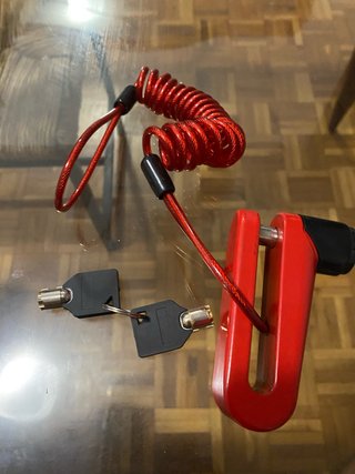 Pinza Candado Seguridad Moto Disco Rojo