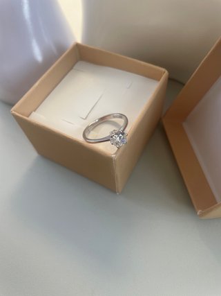 Anello solitario argento 925