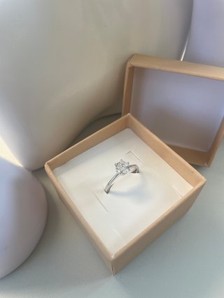 Anello solitario argento 925
