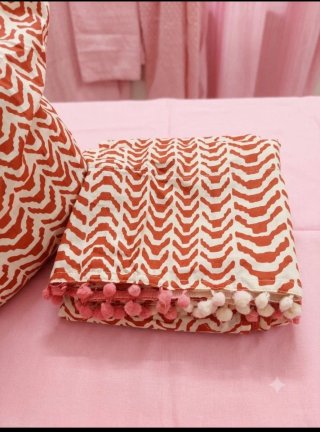 Conjunto bolso y pareo toalla naranja y rosa