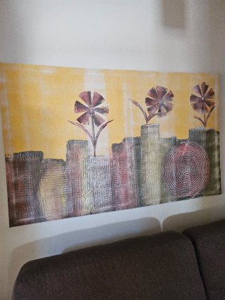 Cuadro decorativo salón papel.Lienzo
