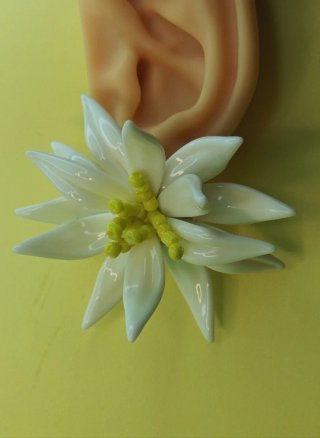 Orecchini Fiore Bianco e Giallo