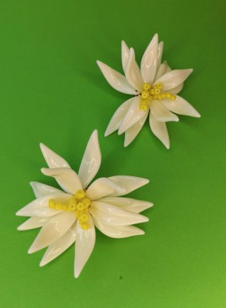Orecchini Fiore Bianco e Giallo