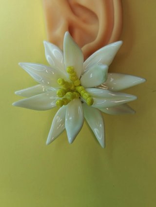 Orecchini Fiore Bianco e Giallo