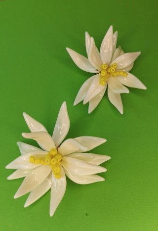 Orecchini Fiore Bianco e Giallo