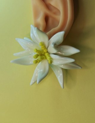 Orecchini Fiore Bianco e Giallo