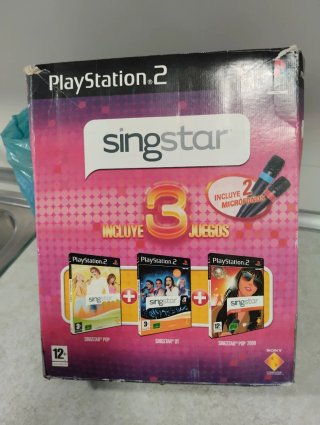 PlayStation 2 con Mando , 2 micrófonos y juegos