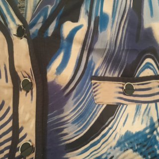 Vestito donna fantasia blu e beige