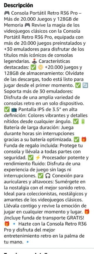 Consola R36pro Negra + Funda + 128GB