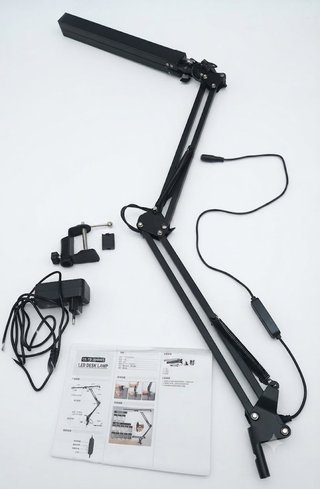 Lâmpada LED Mesa Braço Ajustável e Grampo