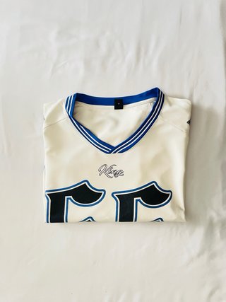 Maglia Crop Jersey 66 Bianca Azzurra
