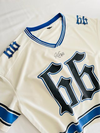 Maglia Crop Jersey 66 Bianca Azzurra
