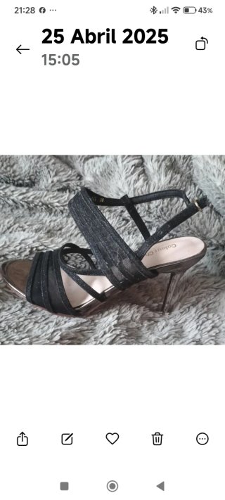 Sandalias negras tacón fino talla 36
