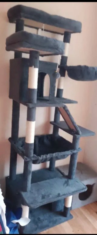 Rascador para gatos de tela y sisal