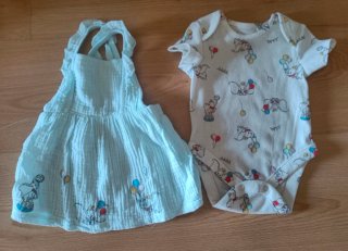 Conjunto bebé Dumbo falda y body verano T.62