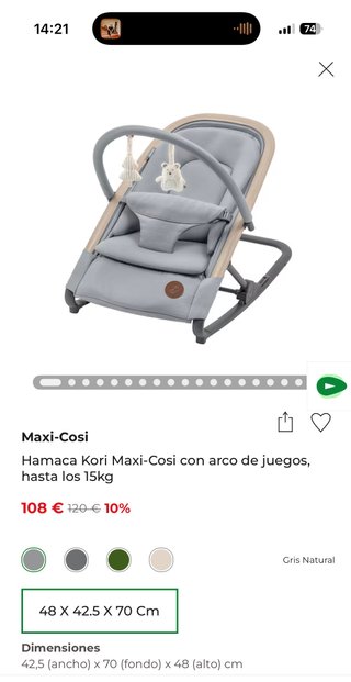 Maxi-Cosi Kori hamaca gris
