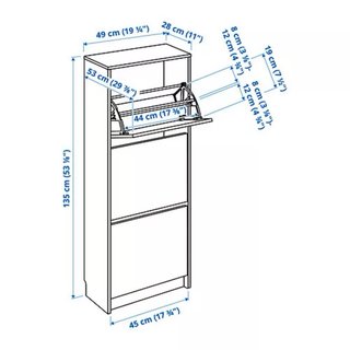 Zapatero Ikea Bissa 3 cajones blanco