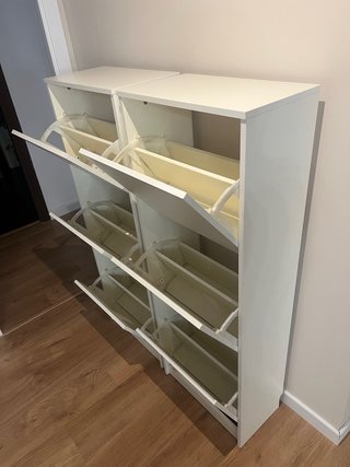 Zapatero Ikea Bissa 3 cajones blanco