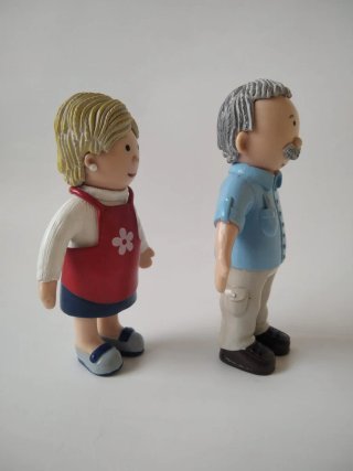 Lote figuras abuela y abuelo PVC flexibles