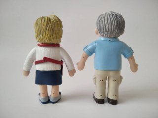 Lote figuras abuela y abuelo PVC flexibles