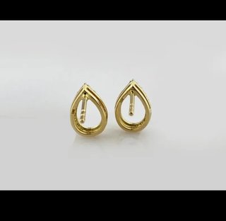 Pendientes Oro Amarillo 14K con Diamantes.