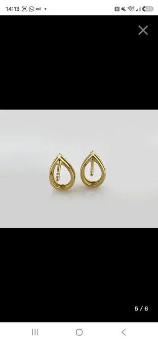 Pendientes Oro Amarillo 14K con Diamantes.