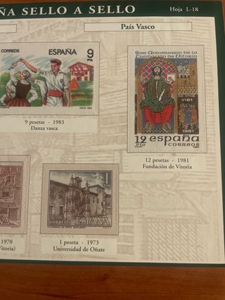 Hoja Sellos España Lugares de España