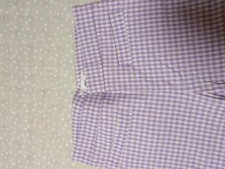 Pantalón Mango Talla 38 Cuadros Vichy Morado