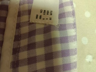Pantalón Mango Talla 38 Cuadros Vichy Morado