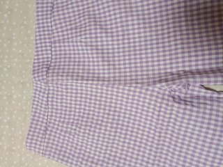 Pantalón Mango Talla 38 Cuadros Vichy Morado