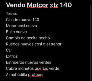 Vendo pitbike malcor XLZ 140cc Motocross