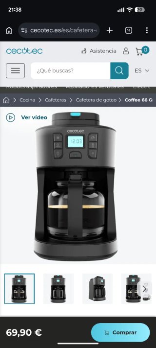 cafetera de goteo con molinillo