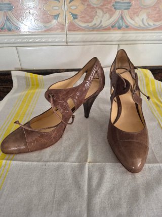 Tacones de mujer piel marrón talla 38