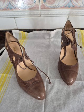Tacones de mujer piel marrón talla 38