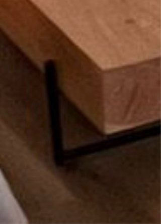 Tavolo basso in rovere massiccio e acciaio nero L 148cm