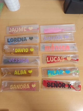 Marcapáginas personalizados con nombres