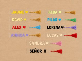 Marcapáginas personalizados con nombres