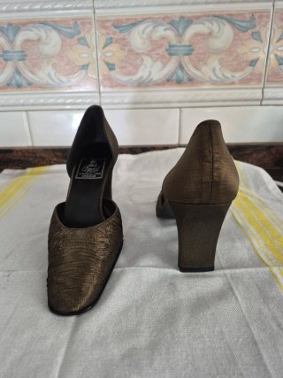 Tacones Mujer Marrón Dorado