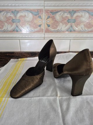 Tacones Mujer Marrón Dorado