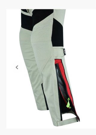 Pantalón de moto beige y negro