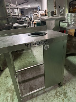 Mesa de CUBO BASURA industrial acero inoxidable