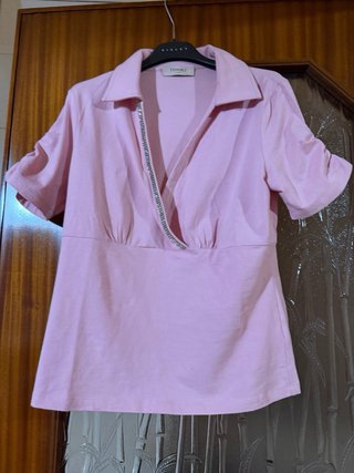 Blusa Twin Set rosa con strass