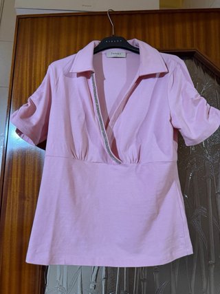 Blusa Twin Set rosa con strass