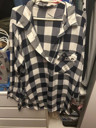 Camisa Zara cuadros blanco y negro