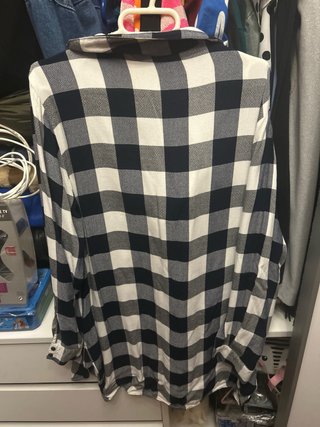 Camisa Zara cuadros blanco y negro