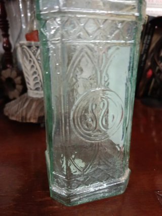 Botella antigua cristal San Fernando