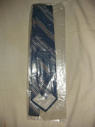 Corbata Givenchy Rayas Azul Beige
